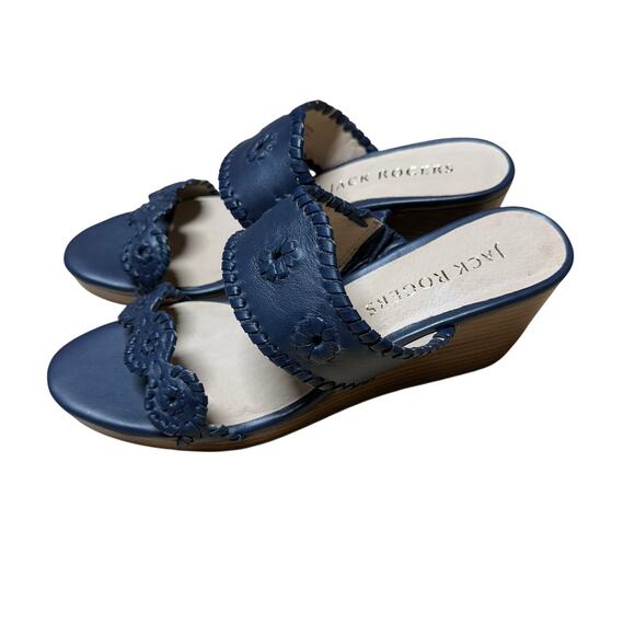 Jack Rogers Women's Caroline Wedge Sandals Midnight Navy Size 10M New In Box - Picture 4 of 9